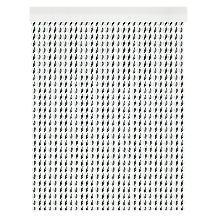 Cortina para puerta Venecia - Blanco/Negro, An x Al: 90 x 210 cm - Vista frontal