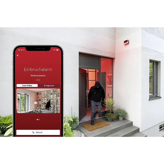 Bosch Smart Home Außensirene - 100 dB - Anwendungsbeispiel