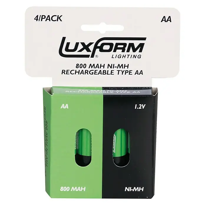 Luxform Oplaadbare batterijen 800 Mah NimH AA - 1,2 V - Vooraanzicht
