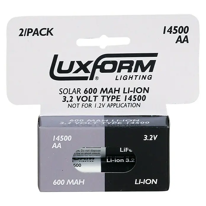 Luxform Oplaadbare batterijen 600 Mah Li-on AA - 3,2 V - Vooraanzicht