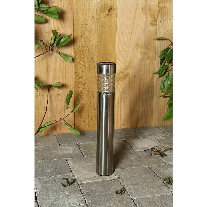Luxform Solar-sokkellamp Tacoma - Hoogte: 504 mm, Roestvrij staal - Sfeeropname