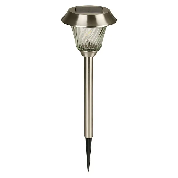 Luxform Intelligent Solar Led-sokkellamp Mizar - Zilver, 180 x 180 x 600 mm - Vooraanzicht