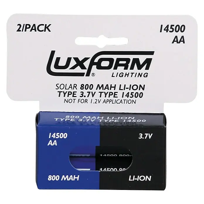 Luxform Oplaadbare batterijen 800 Mah 14500 Li-Ion - 3,7 V - Vooraanzicht