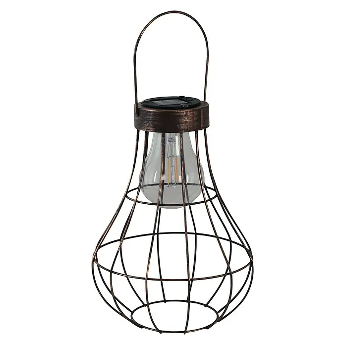Luxform Solarhanglamp Manchester - Led, Zwart, Koper, Transparant, Ø x h: 19,8 cm x 270 mm - Vooraanzicht