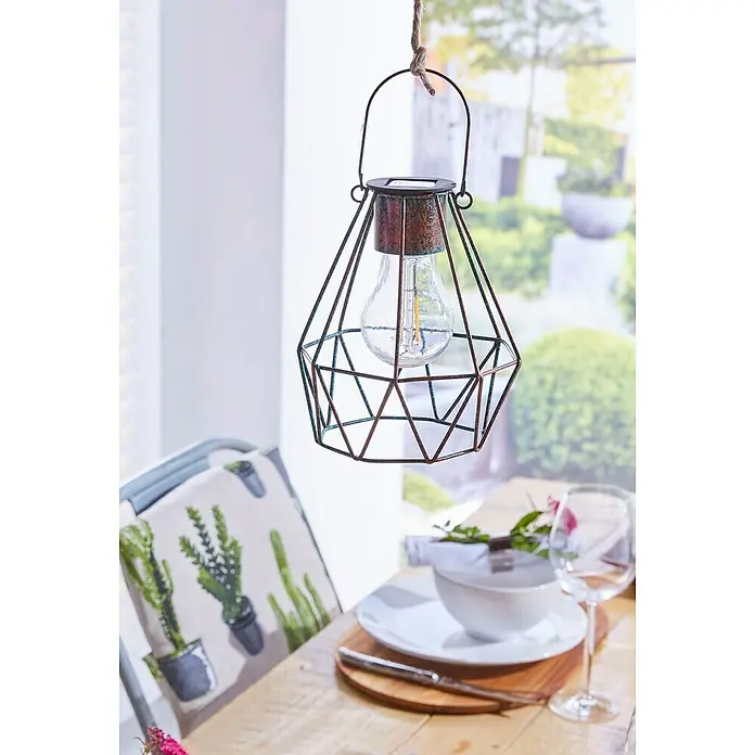Luxform Solarhanglamp Dusseldorf - Led, Zwart, Koper, Transparant, Ø x h: 13 cm x 160 mm - Sfeeropname