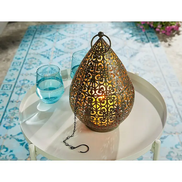 Luxform Led-hanglamp Tafellamp USB oplaadbaar Palmyra - l x b x h: 180 x 180 x 678 mm - Sfeeropname