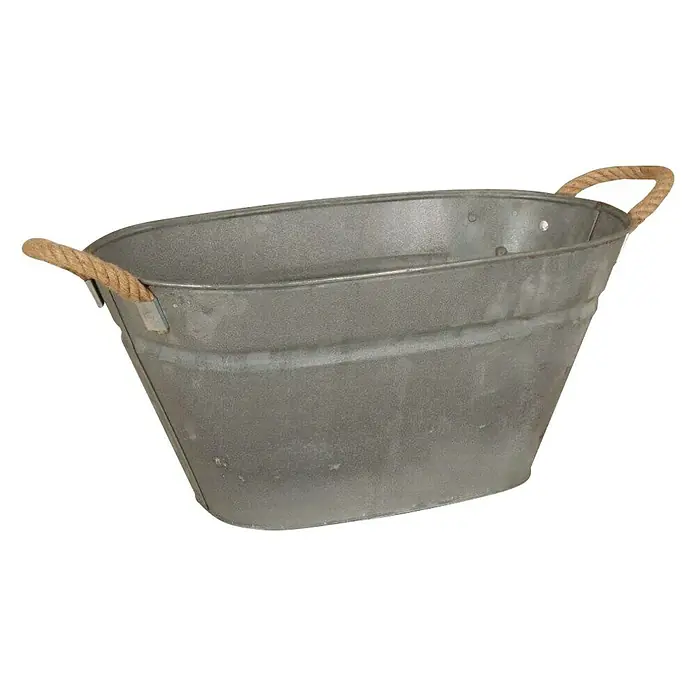 Zinkwanne - Metall, L x B x H: 45 x 25 x 21 cm - Diagonale Ansicht