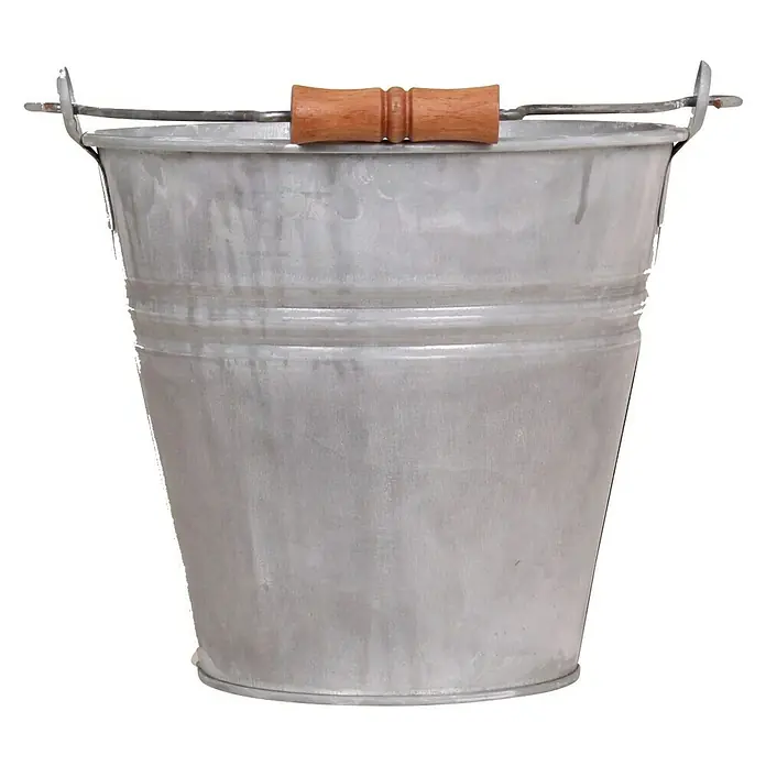 Zinkeimer - 3,2 l, Holzgriff - Vorderansicht