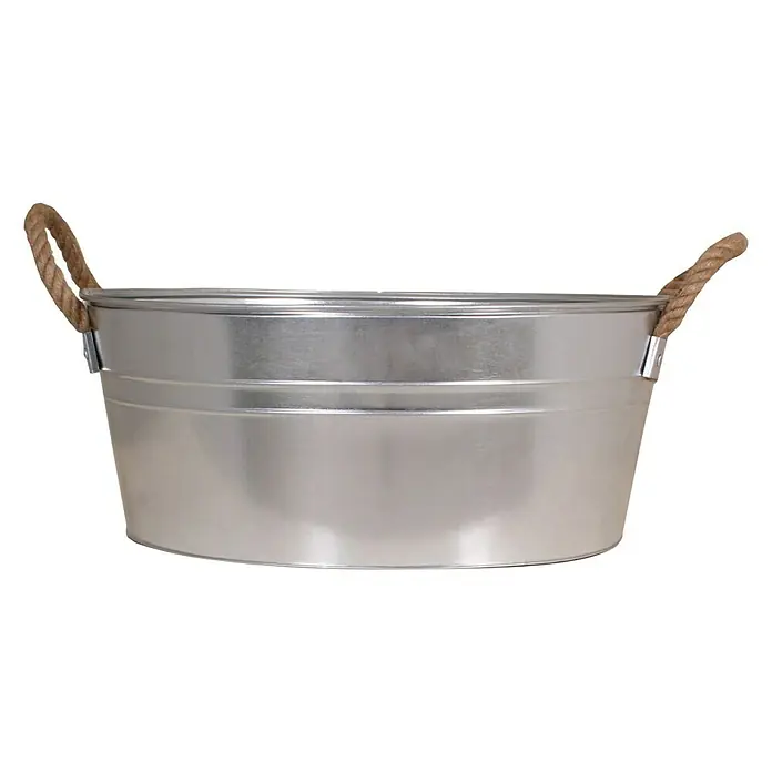 Zinkwanne - Metall, L x B x H: 46 x 35 x 19 cm - Vorderansicht