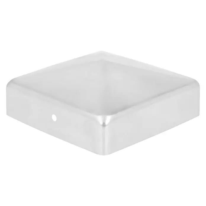 Pfostenkappe - 70 x 70 mm, Eckig, Edelstahl - Diagonale Ansicht