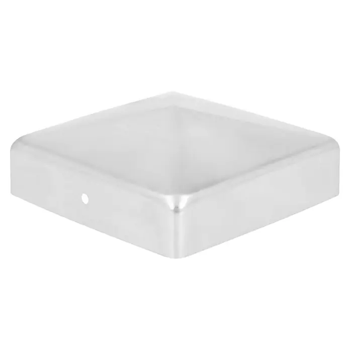 Pfostenkappe - 90 x 90 mm, Eckig, Edelstahl - Diagonale Ansicht