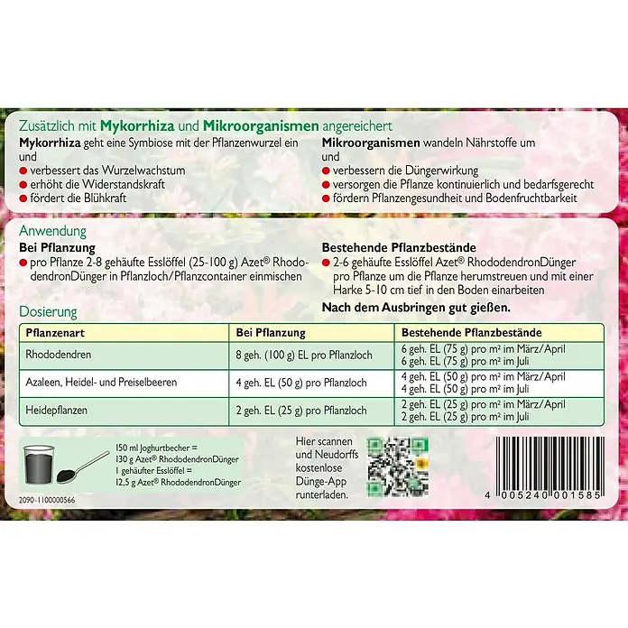 Neudorff Azet Rhododendrondünger - 2,5 kg - Detailaufnahme