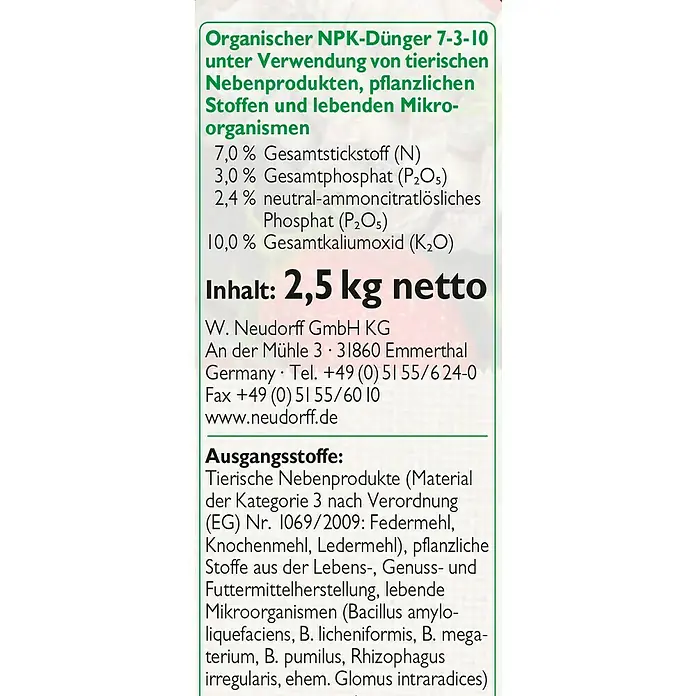 Neudorff Azet Beerendünger - 2,5 kg - Detailaufnahme