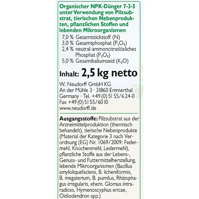 Neudorff Azet Rhododendrondünger - 2,5 kg - Detailaufnahme