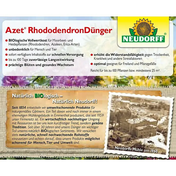 Neudorff Azet Rhododendrondünger - 2,5 kg - Detailaufnahme