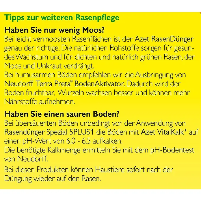 Neudorff Rasendünger Spezial 5 in 1 - 10 kg - Detailaufnahme
