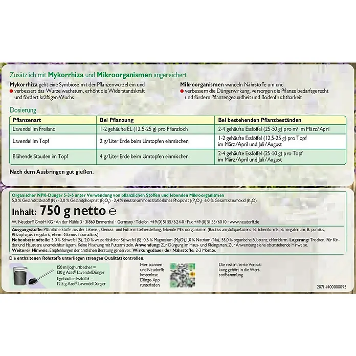 Neudorff Azet Lavendeldünger - 750 g - Detailaufnahme