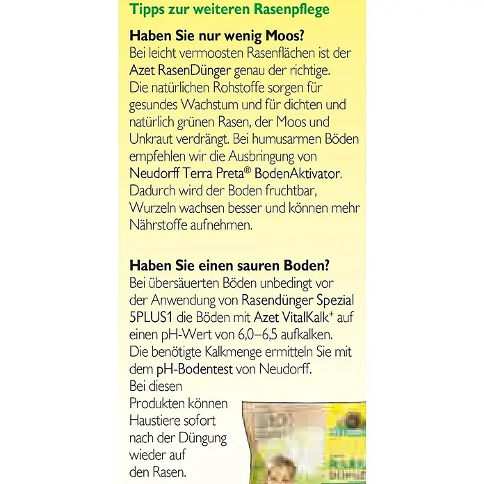 Neudorff Rasendünger Spezial 5 in 1 - 5 kg, Inhalt ausreichend für ca.: 100 m² - Detailaufnahme