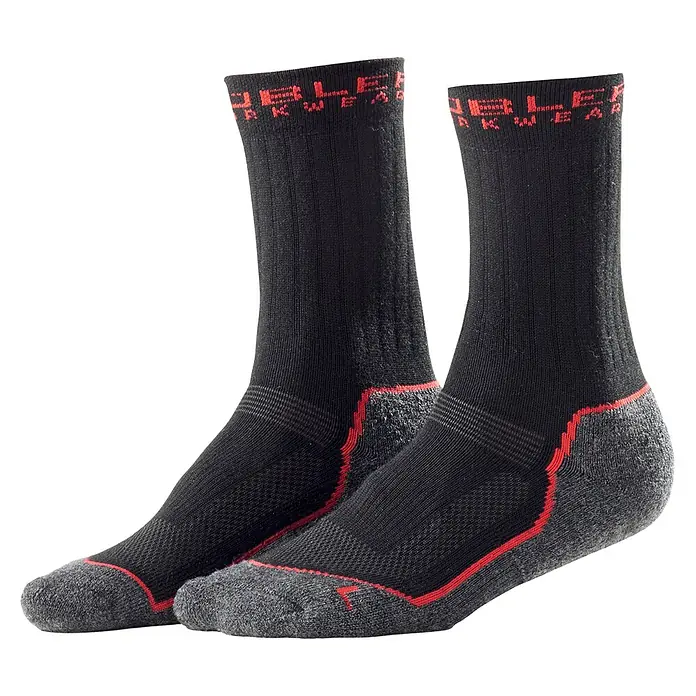 Kübler Socken - Größe: 40 - 43, Schwarz/Anthrazit, Anzahl Paare: 2 Stk. - Diagonale Ansicht