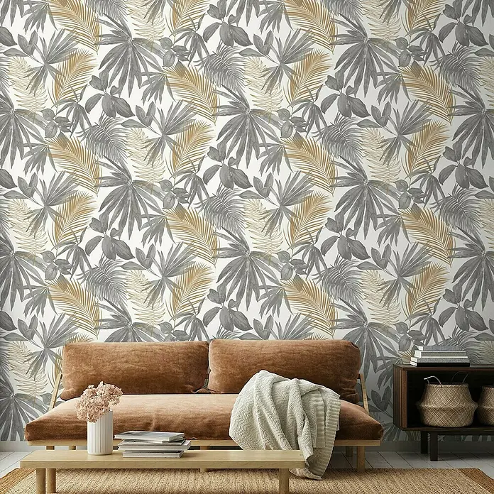 Dutch Wallcoverings Papel pintado de vellón Botánico - Floral, 10 m x 53 cm - Foto ambiente