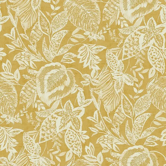 Papel pintado Vegetal - Mostaza, Motivo decorativo, 10 x 0,53 m - Primer plano