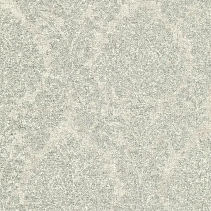 Papel pintado Damasco clásico - Gris, Motivo decorativo, 10 x 0,53 m - Primer plano