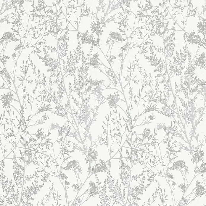 Papel pintado Vegetal - Blanco, Motivo decorativo, 10 x 0,53 m - Primer plano