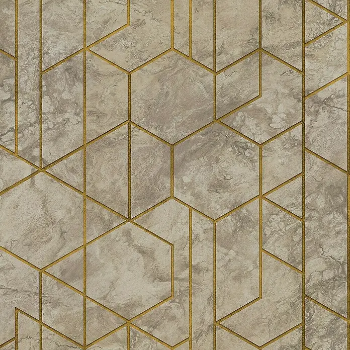 Papel pintado Geométrico Moderno - Beige, Motivo decorativo, 10 x 0,53 m - Primer plano