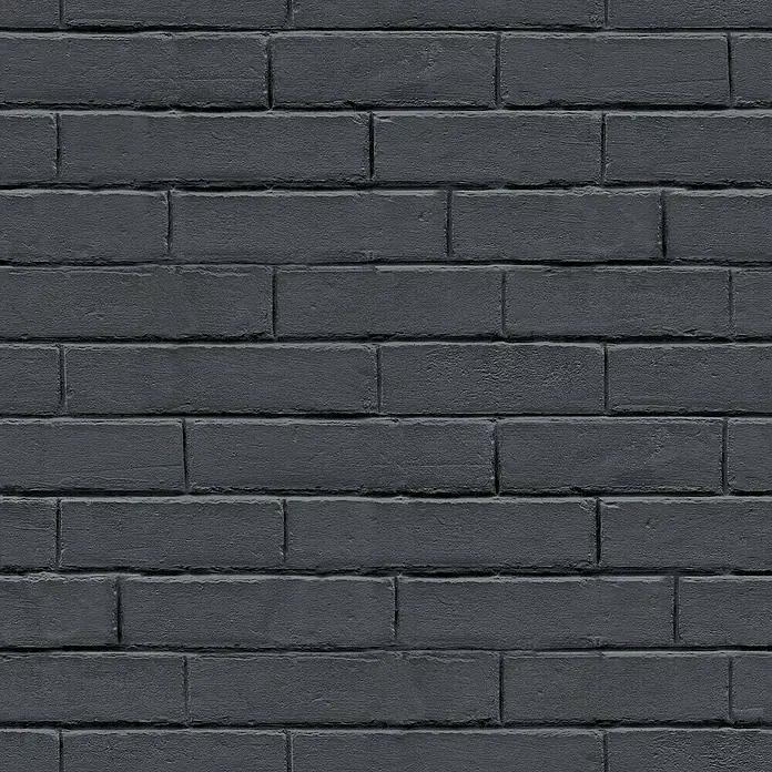 Papel pintado Ladrillo Tiza - Negro, Aspecto de hormigón, 5,2 x 0,53 m - Primer plano