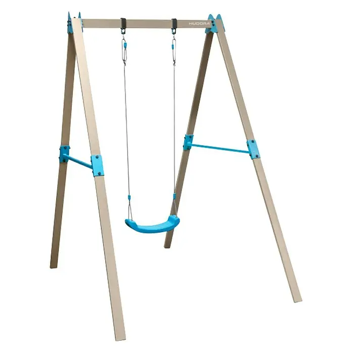 Hudora Dječja ljuljačka Vario Basic - Bež-siva-tirkizna, 120 x 210 cm - Dijagonalni pogled
