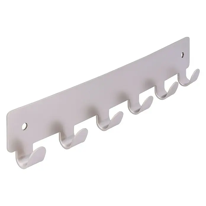 Siro Garderobna letev 1603-240ZN4 - Do x Š x V: 240 x 41 x 16 mm, Število kaveljčkov: 6 kos, Nikelj prevlečen mat - Pogled pod kotom
