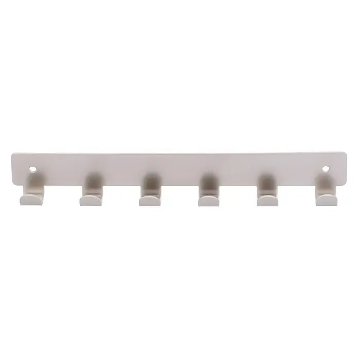 Siro Garderobna letev 1603-240ZN4 - Do x Š x V: 240 x 41 x 16 mm, Število kaveljčkov: 6 kos, Nikelj prevlečen mat - Pogled od spredaj