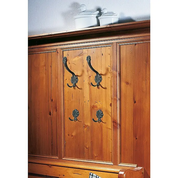 Siro Garderobenhaken 431/ZN8 - L x B x H: 61 x 65 x 28 mm, Anzahl Haken: 1 Stk., Eisen - Antik - Stimmungsaufnahme