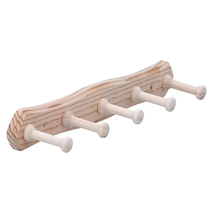Siro Garderobna letev [SI] S126-460HZ5 - Do x Š x V: 460 x 60 x 77 mm, Število kaveljčkov: 5 kos - Pogled pod kotom