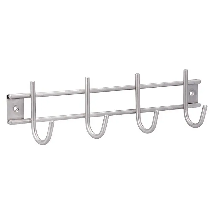 Siro Garderobenleiste 300N1V1E - L x B x H: 300 x 80 x 50 mm, Anzahl Haken: 4 Stk. - Diagonale Ansicht
