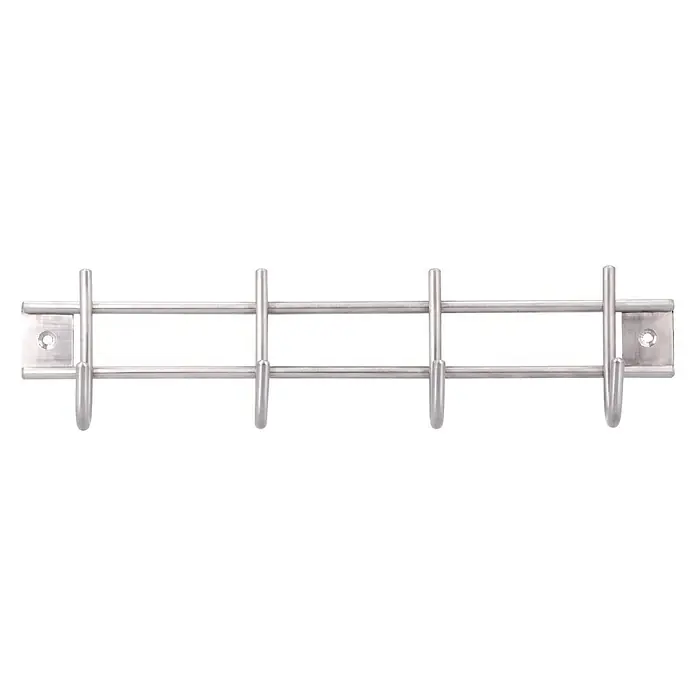 Siro Garderobenleiste 300N1V1E - L x B x H: 300 x 80 x 50 mm, Anzahl Haken: 4 Stk. - Vorderansicht
