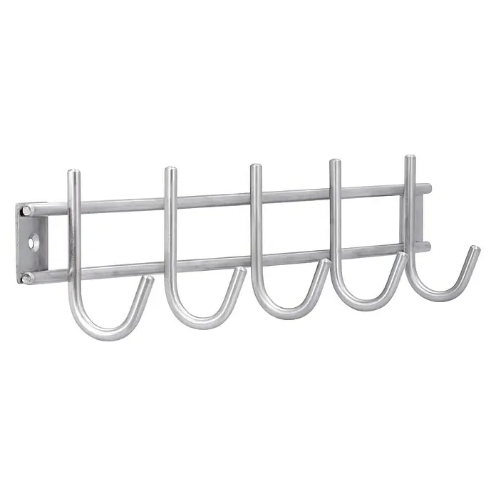 Siro Garderobenleiste 380N1V1E - L x B x H: 380 x 80 x 50 mm, Anzahl Haken: 5 Stk. - Diagonale Ansicht