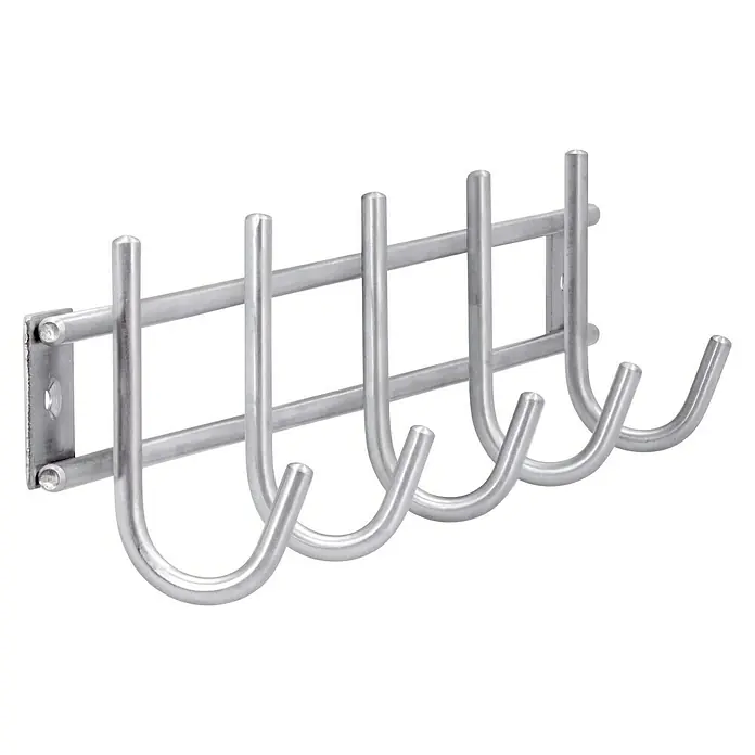 Siro Garderobenleiste 380N1V1E - L x B x H: 380 x 80 x 50 mm, Anzahl Haken: 5 Stk. - Diagonale Ansicht