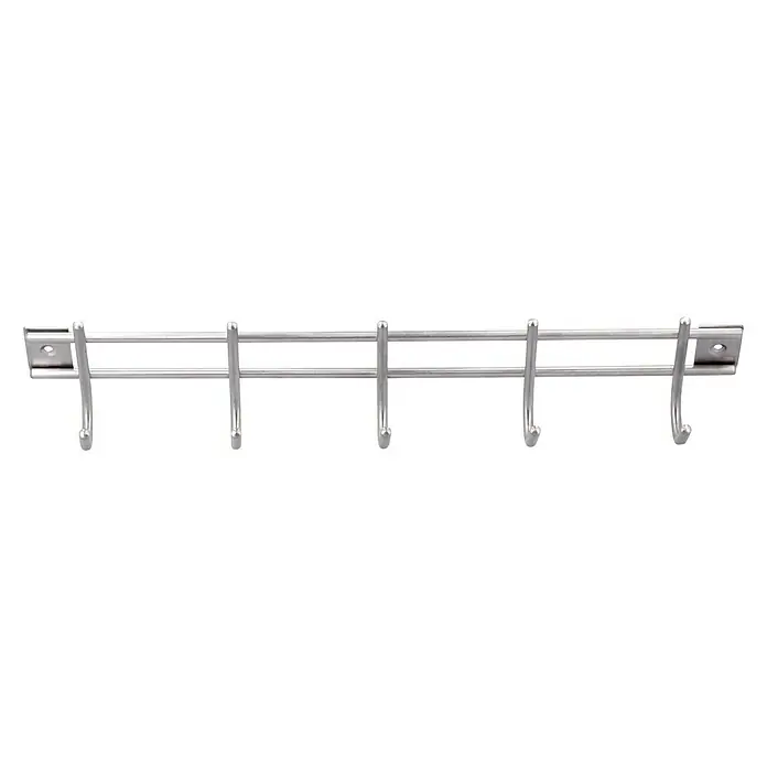 Siro Garderobenleiste 380N1V1E - L x B x H: 380 x 80 x 50 mm, Anzahl Haken: 5 Stk. - Vorderansicht