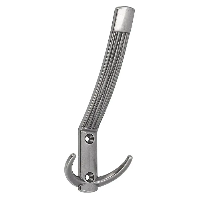 Siro Garderobenhaken 2213/ZN29 - L x B x H: 60 x 148 x 66 mm, Anzahl Haken: 1 Stk., Silber - Diagonale Ansicht