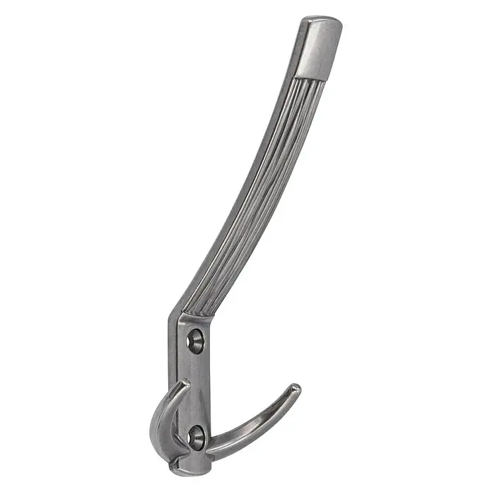 Siro Garderobenhaken 2213/ZN29 - L x B x H: 60 x 148 x 66 mm, Anzahl Haken: 1 Stk., Silber - Diagonale Ansicht
