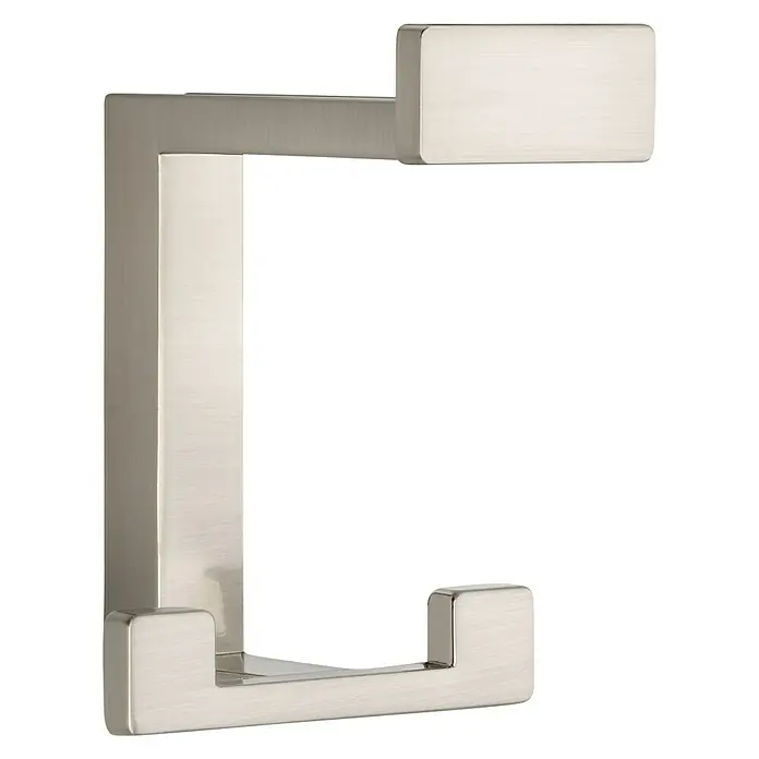 Siro Garderobenhaken 2324/ZN21 - L x B x H: 70 x 92 x 80 mm, Anzahl Haken: 1 Stk., Farbe: Edelstahl - Diagonale Ansicht