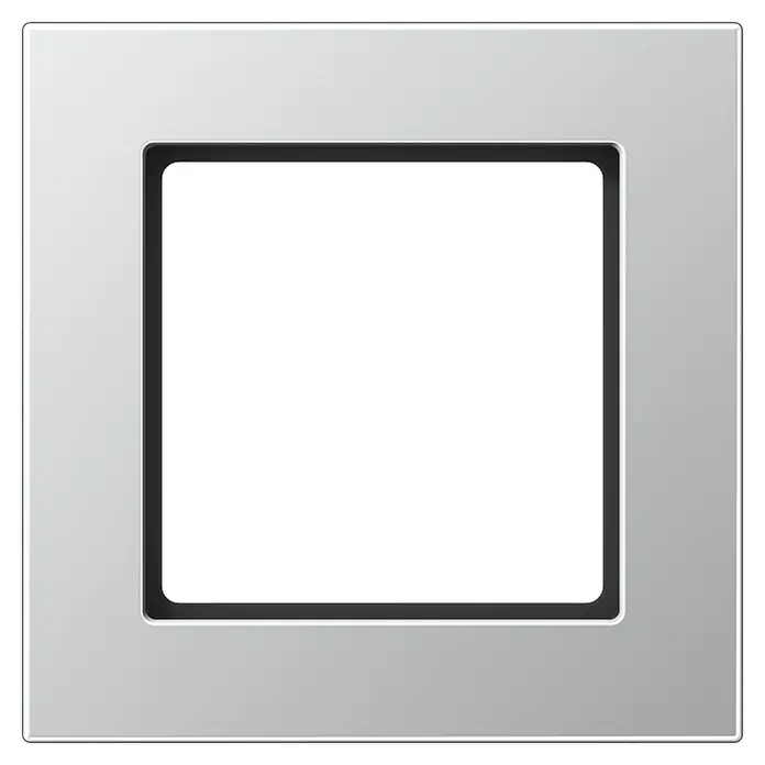 Jung Abdeckrahmen - Aluminiumfarben, 1-fach, Kunststoff, Unterputz - Vorderansicht