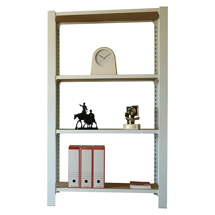 Simonrack Simonoffice Estantería para archivadores Officlick Wood Inicial - L x An x Al: 30 x 90 x 150 cm, Capacidad de carga: 200 kg/balda, Número de baldas: 4 ud., Blanco/MDF - Producto en uso