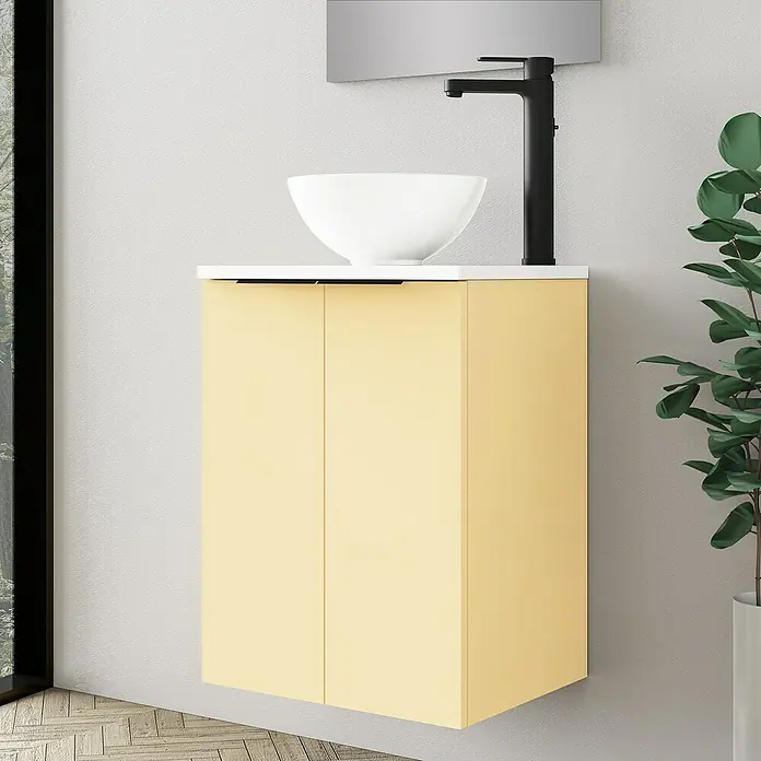 Conjunto de mueble de baño Rainbow - 45 cm, 4 piezas, Vainilla, Mate - Foto ambiente