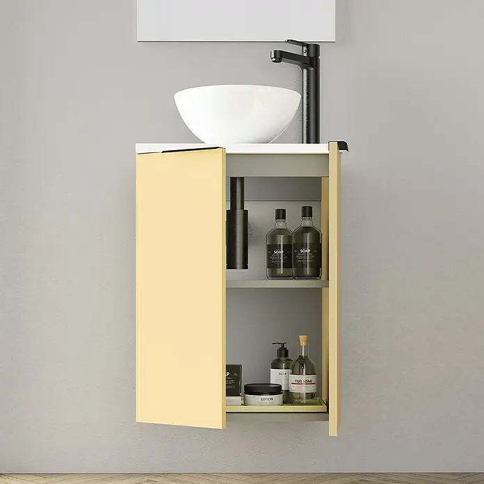 Conjunto de mueble de baño Rainbow - 45 cm, 4 piezas, Vainilla, Mate - Foto ambiente