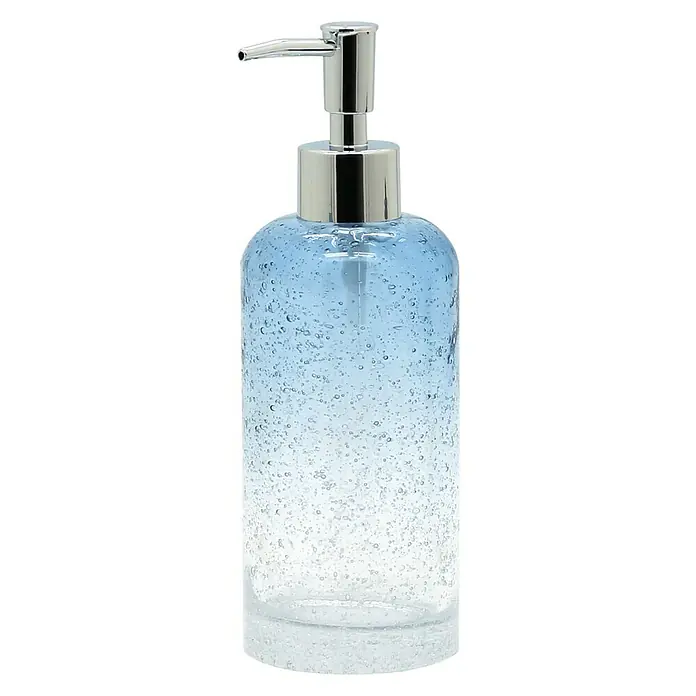 Aquasanit Elba Dispensador de jabón - Vidrio, Azul - Vista frontal