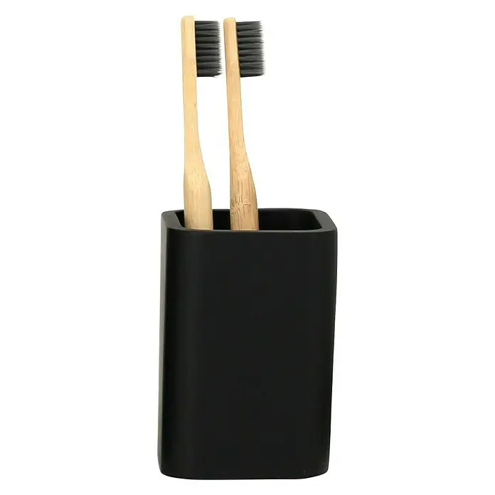 Aquasanit Onyx Vaso de encimera - Poliresina, Negro - Producto en uso