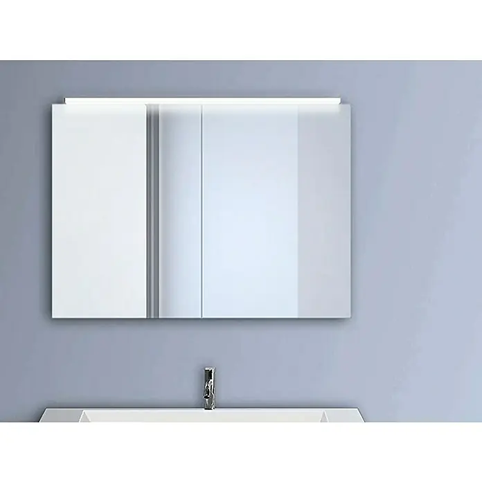 DSK LED-Spiegelschrank Aluminio Vegas - Mit Beleuchtung, Aluminium - Stimmungsaufnahme