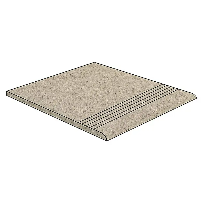 Stufen- & Abdeckplatte Cefalu - 30 x 30 cm, Grau, Matt - Skizze